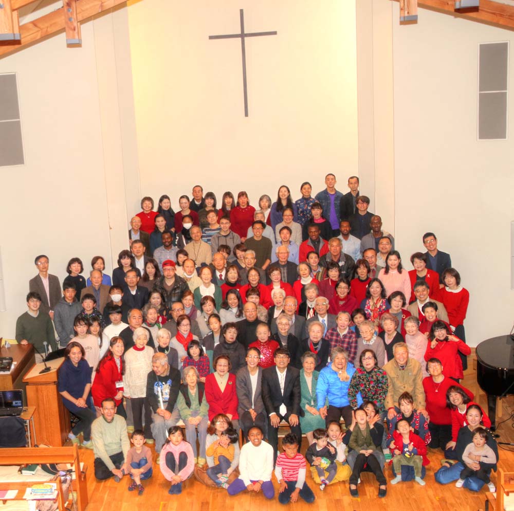 Nagasaki Baptist Church Christmas congregation photo